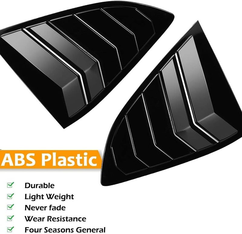 LEXLEY Racing Style Rear Side Window Louvers Air Vent/Louvers Scoop Cover Blinds For Honda CRV 2017 2018 2019 2020 2021 2022-Bright black - Image 5